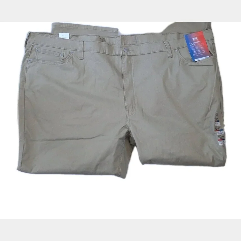 Levis 541 Athletic‎ Taper Stretch Pants Men's Size 56x30 Stretch Beige/Tan - New